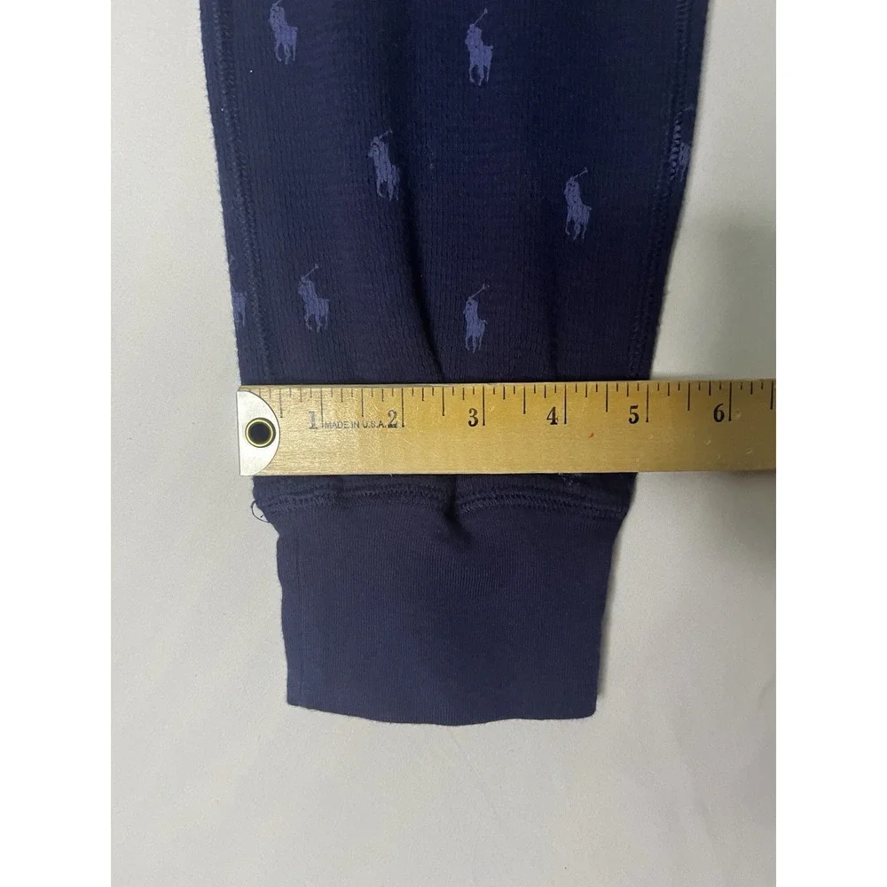 Polo Ralph Lauren All Over Print Sleepwear Pants Men's Medium Navy Blue Tapered